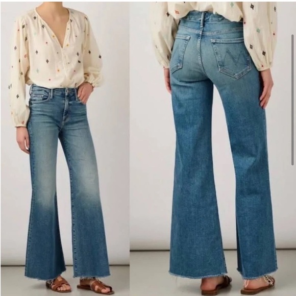MOTHER The Roller High Rise Wide Leg Jeans in Riding the Cliffside, SIZE 32 1203 - Picture 2 of 11
